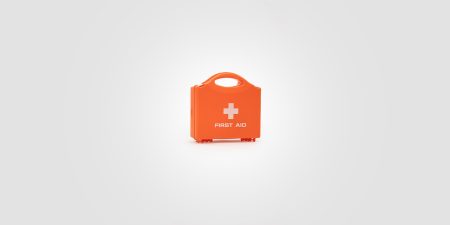 Orange first aid box