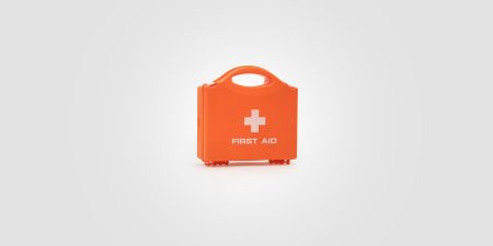 Orange first aid box
