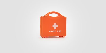 Orange first aid box