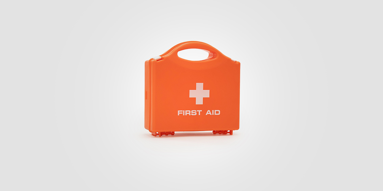 Orange first aid box